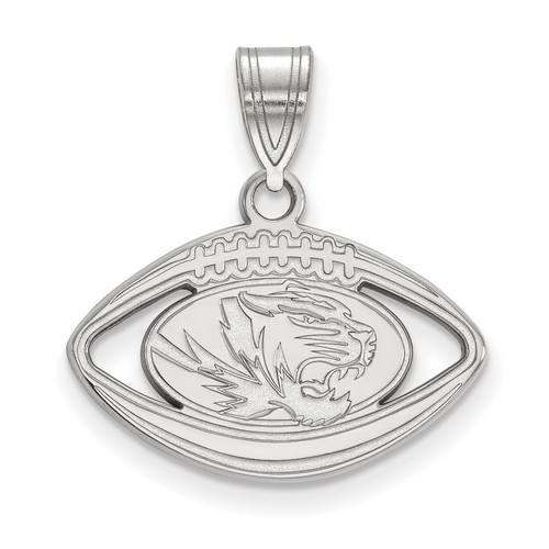 University of Missouri Tigers Sterling Silver Football Pendant 1.90 gr