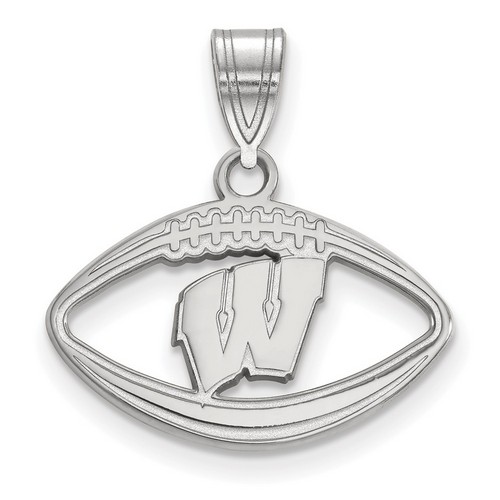 University of Wisconsin Badgers Sterling Silver Football Pendant 1.58 gr