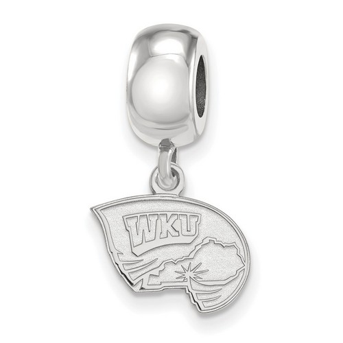 Western Kentucky University Hilltoppers XS Dangle Bead Charm in Sterling Silver