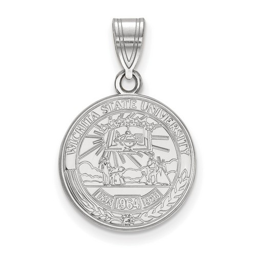 Wichita State University Shockers Medium Crest Pendant in Sterling Silver