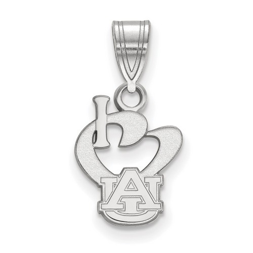 Auburn University Tigers Small I Love Logo Pendant in Sterling Silver 0.77 gr