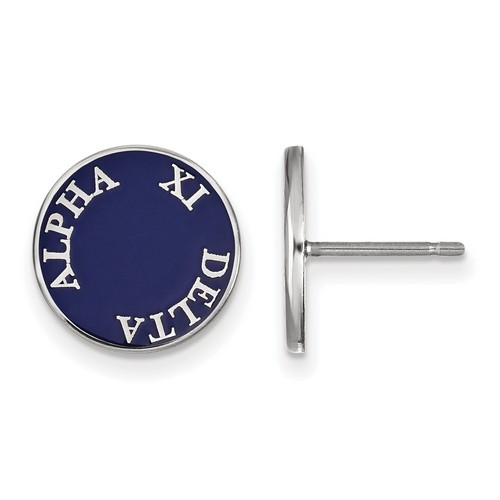 Alpha Xi Delta Sorority Enameled Post Earrings in Sterling Silver 1.56 gr