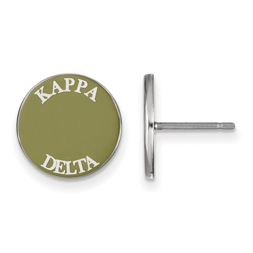 Kappa Delta Sorority Enameled Post Earrings in Sterling Silver 1.56 gr