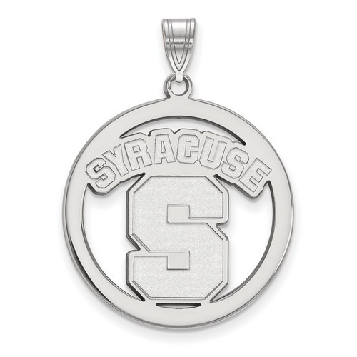 Syracuse University Orange Large Sterling Silver Circle Pendant 4.43 gr