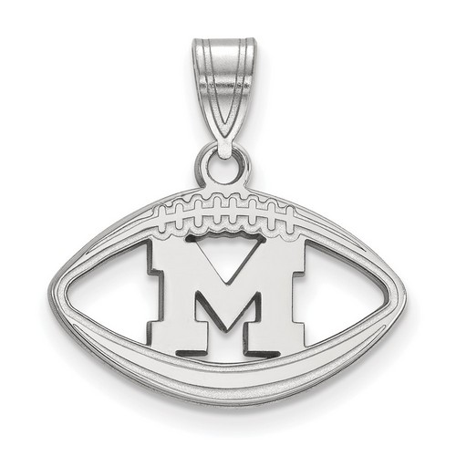 University of Michigan Wolverines Sterling Silver Football Pendant 1.64 gr