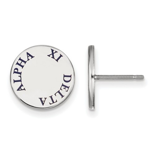 Alpha Xi Delta Sorority Enameled Sterling Silver Post Earrings 2.09 gr