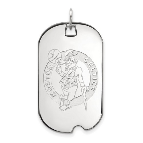 Boston Celtics Large Dog Tag in Sterling Silver 7.48 gr