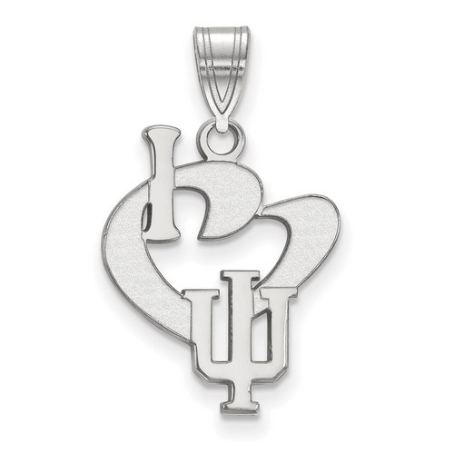 I Love Indiana University Hoosiers Large Sterling Silver Logo Pendant 1.40 gr