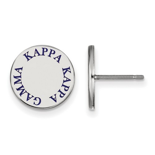 Kappa Kappa Gamma Sorority Enameled Sterling Silver Post Earrings 2.09 gr