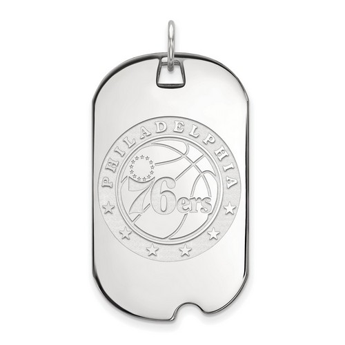 Philadelphia 76ers Large Dog Tag in Sterling Silver 7.32 gr