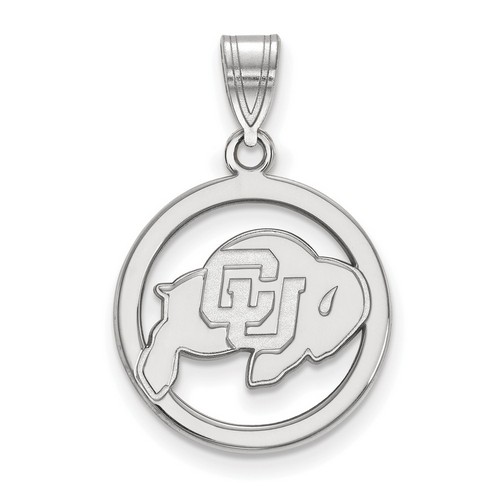 University of Colorado Buffaloes Small Sterling Silver Circle Pendant 2.18 gr