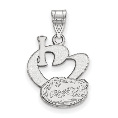 University of Florida Gators Large I Love Logo Sterling Silver Pendant 1.67 gr
