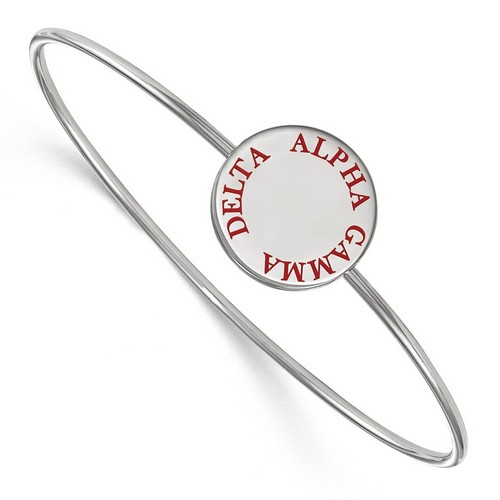 Alpha Gamma Delta Sorority Enameled Slip-On Bangle in Sterling Silver 8.10 gr