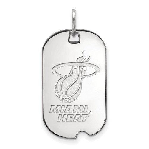 Miami Heat Small Dog Tag in Sterling Silver 4.27 gr