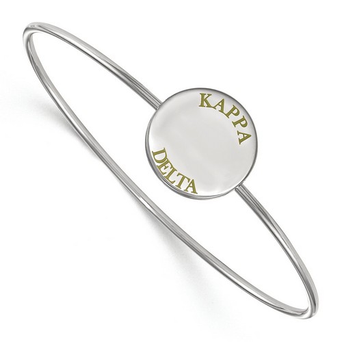 Kappa Delta Sorority Enameled Slip-On Bangle in Sterling Silver 8.10 gr