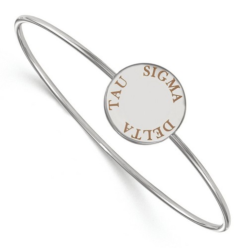 Sigma Delta Tau Sorority Enameled Slip-On Bangle in Sterling Silver 8.10 gr