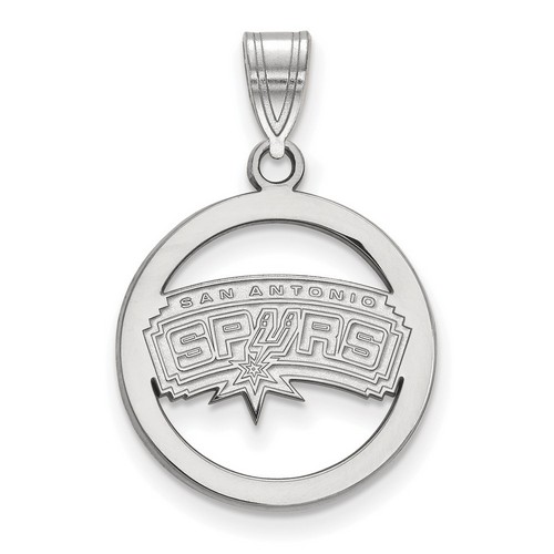 San Antonio Spurs Small Sterling Silver Circle Pendant 2.11 gr