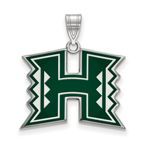University of Hawaii Rainbow Warriors Large Pendant in Sterling Silver 3.51 gr