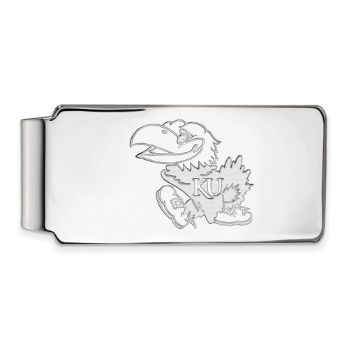 University of Kansas Jayhawks Money Clip in Sterling Silver 16.92 gr