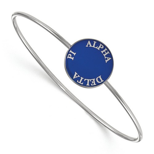 Alpha Delta Pi Sorority Enameled Slip-On Bangle in Sterling Silver 7.20 gr