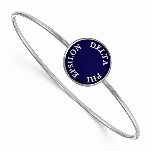 Delta Phi Epsilon Sorority Enameled Slip-On Bangle in Sterling Silver 7.20 gr