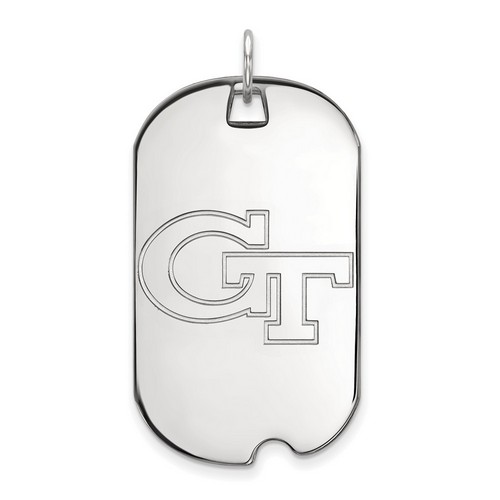 Georgia Tech Yellow Jackets Large Dog Tag in Sterling Silver 7.83 gr