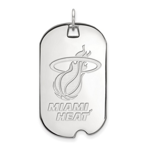 Miami Heat Large Dog Tag in Sterling Silver 7.40 gr