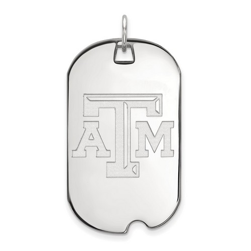 Texas A&M University Aggies Large Dog Tag in Sterling Silver 7.64 gr