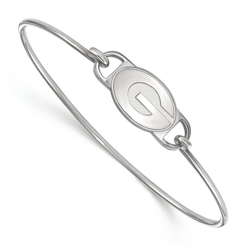University of Georgia Bulldogs Small Center Logo Sterling Silver Wire Bangle