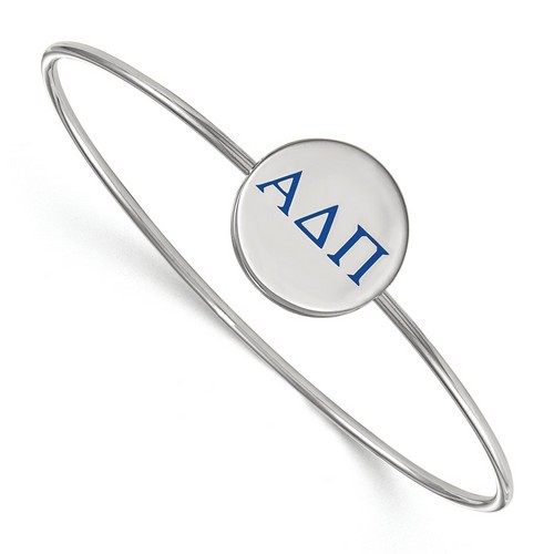 Alpha Delta Pi Sorority Enameled Slip-On Bangle in Sterling Silver 8.05 gr