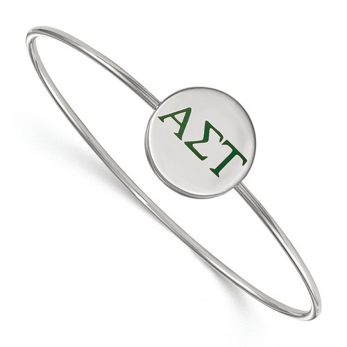 Alpha Sigma Tau Sorority Enameled Slip-On Bangle in Sterling Silver 8.05 gr