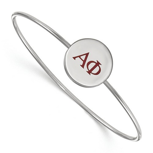 Alpha Phi Sorority Enameled Sterling Silver Slip-On Bangle