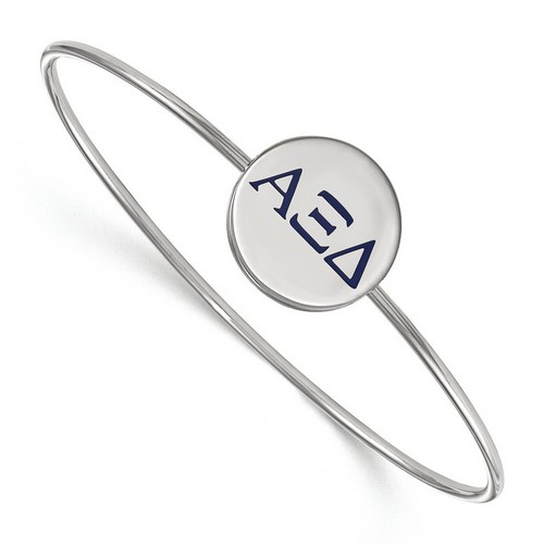 Alpha Xi Delta Sorority Enameled Sterling Silver Slip-On Bangle