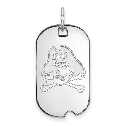 East Carolina University Pirates Small Dog Tag in Sterling Silver 4.25 gr