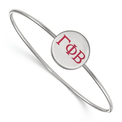 Gamma Phi Beta Sorority Enameled Sterling Silver Slip-On Bangle 8.05 gr