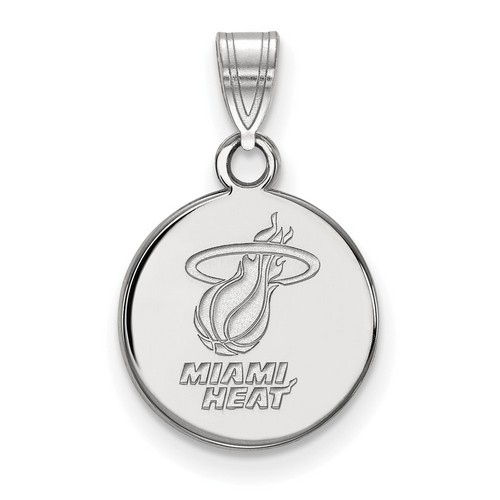 Miami Heat Small Disc Pendant in Sterling Silver 1.50 gr