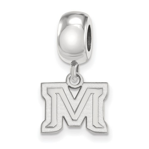 Montana State University Bobcats XS Dangle Bead Charm in Sterling Silver 3.25 gr