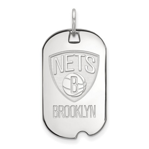 Brooklyn Nets Small Dog Tag in Sterling Silver 4.16 gr