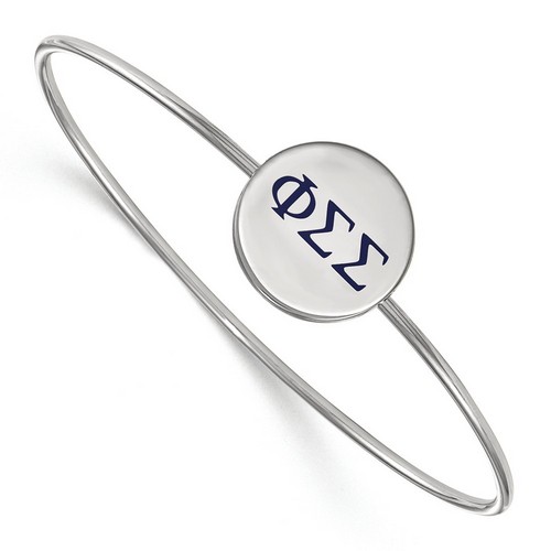 Phi Sigma Sigma Sorority Enameled Sterling Silver Slip-On Bangle