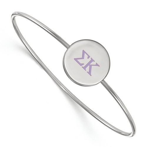 Sigma Kappa Sorority Enameled Sterling Silver Slip-On Bangle 8.05 gr