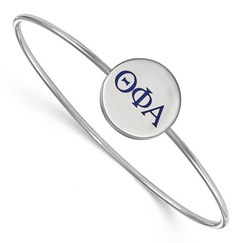 Theta Phi Alpha Sorority Enameled Slip-On Bangle in Sterling Silver 8.05 gr