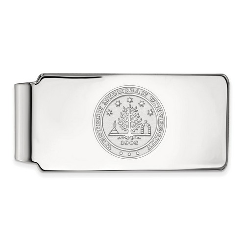 Western Michigan University Broncos Money Clip Crest in Sterling Silver 16.72 gr