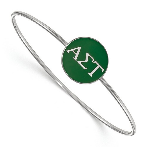 Alpha Sigma Tau Sorority Enameled Slip-On Bangle in Sterling Silver 7.33 gr