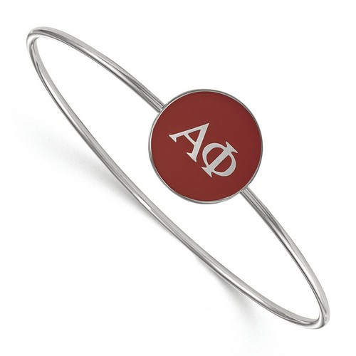 Alpha Phi Sorority Enameled Sterling Silver Slip-On Bangle 7.33 gr