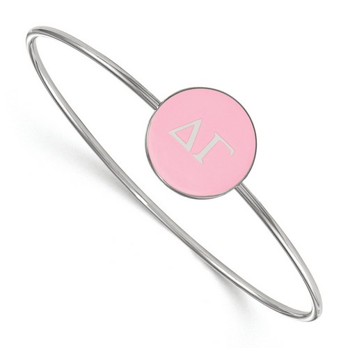 Delta Gamma Sorority Enameled Sterling Silver Slip-On Bangle 7.33 gr