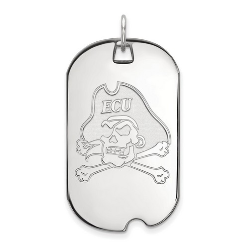 East Carolina University Pirates Large Dog Tag in Sterling Silver 7.69 gr