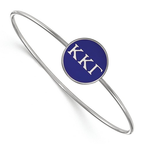 Kappa Kappa Gamma Sorority Enameled Slip-On Bangle in Sterling Silver 7.33 gr