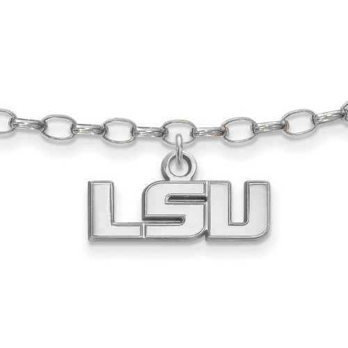 Louisiana State University LSU Tigers Anklet in Sterling Silver 3.28 gr