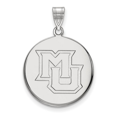 Marquette University Golden Eagles Large Disc Pendant in Sterling Silver 4.25 gr