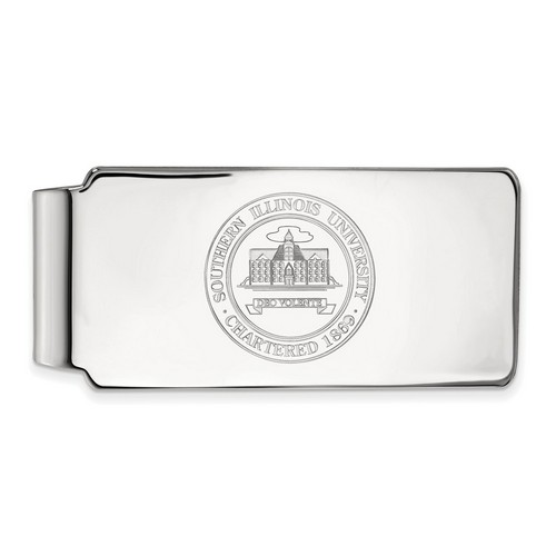 Southern Illinois University SIU Salukis Sterling Silver Money Clip Crest